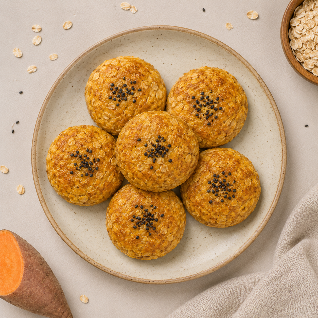 Bánh khoai lang yến mạch nướng: Bữa sáng high protein. · gallery 2
