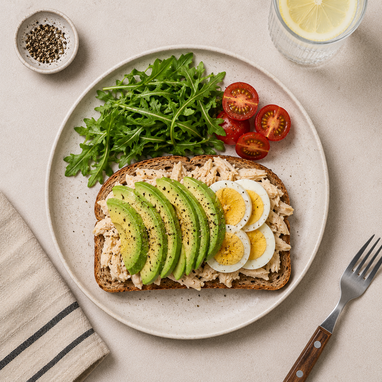 Bánh mì nguyên cám ức gà, bơ, trứng: Bữa sáng 10 phút 45g protein. · gallery 2