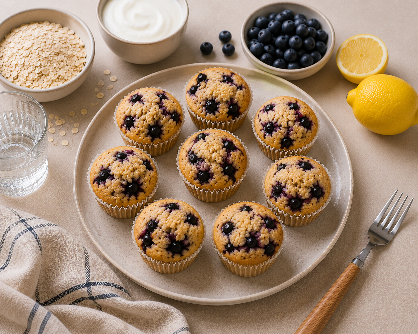 Bánh muffin yến mạch việt quất