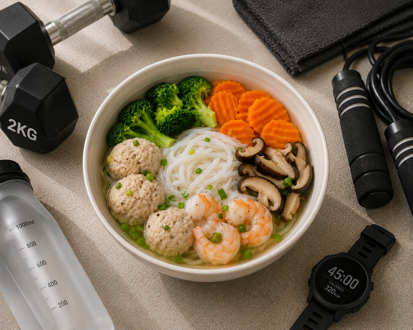 Bún mọc ức gà: Bữa chính 30 phút 43g protein. · gallery 2