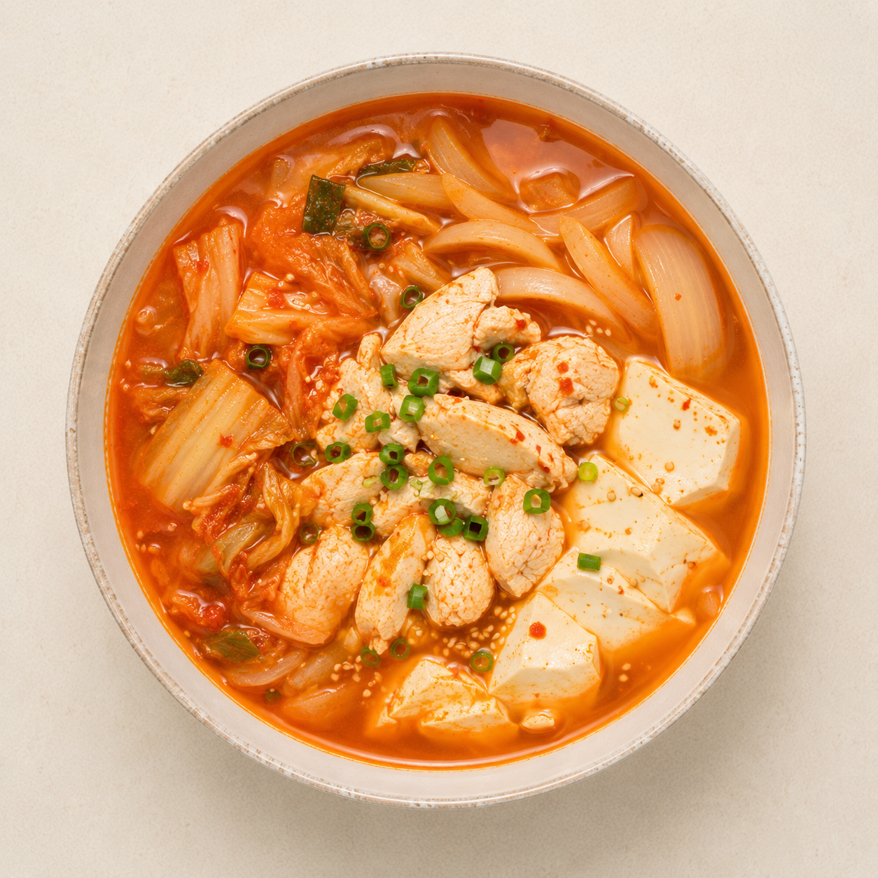 Canh kimchi đậu hũ ức gà: Bữa chính 25 phút 48g protein. · gallery 2