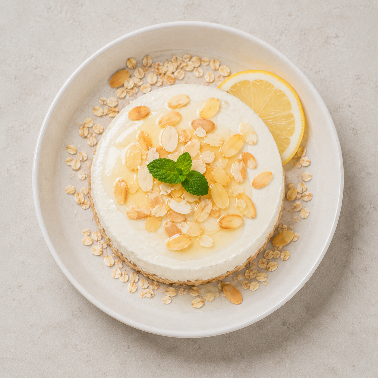 Cheesecake yến mạch Greek yogurt, không nướng: Tráng miệng quick desserts thấp kcal. · gallery 1