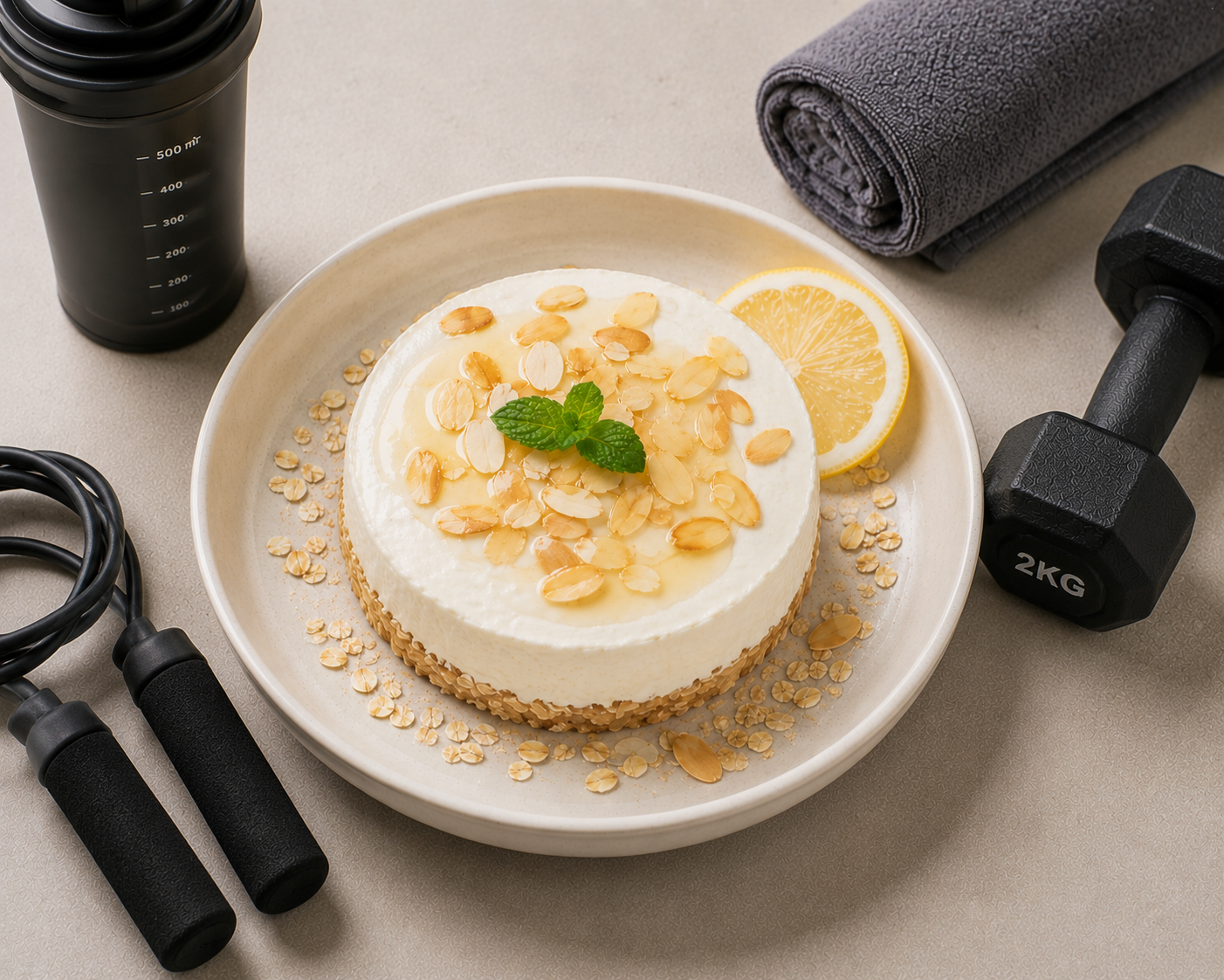 Cheesecake yến mạch Greek yogurt, không nướng: Tráng miệng quick desserts thấp kcal. · gallery 2