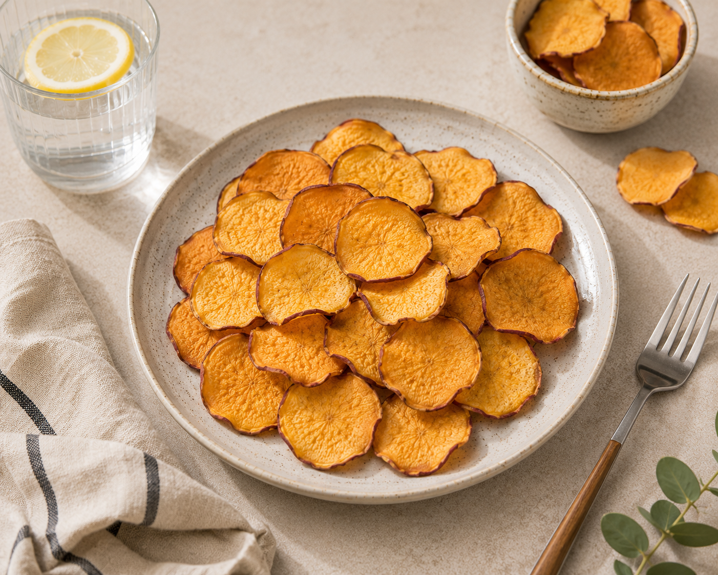 Chip khoai lang nướng lò: Tráng miệng thấp kcal. · gallery 1