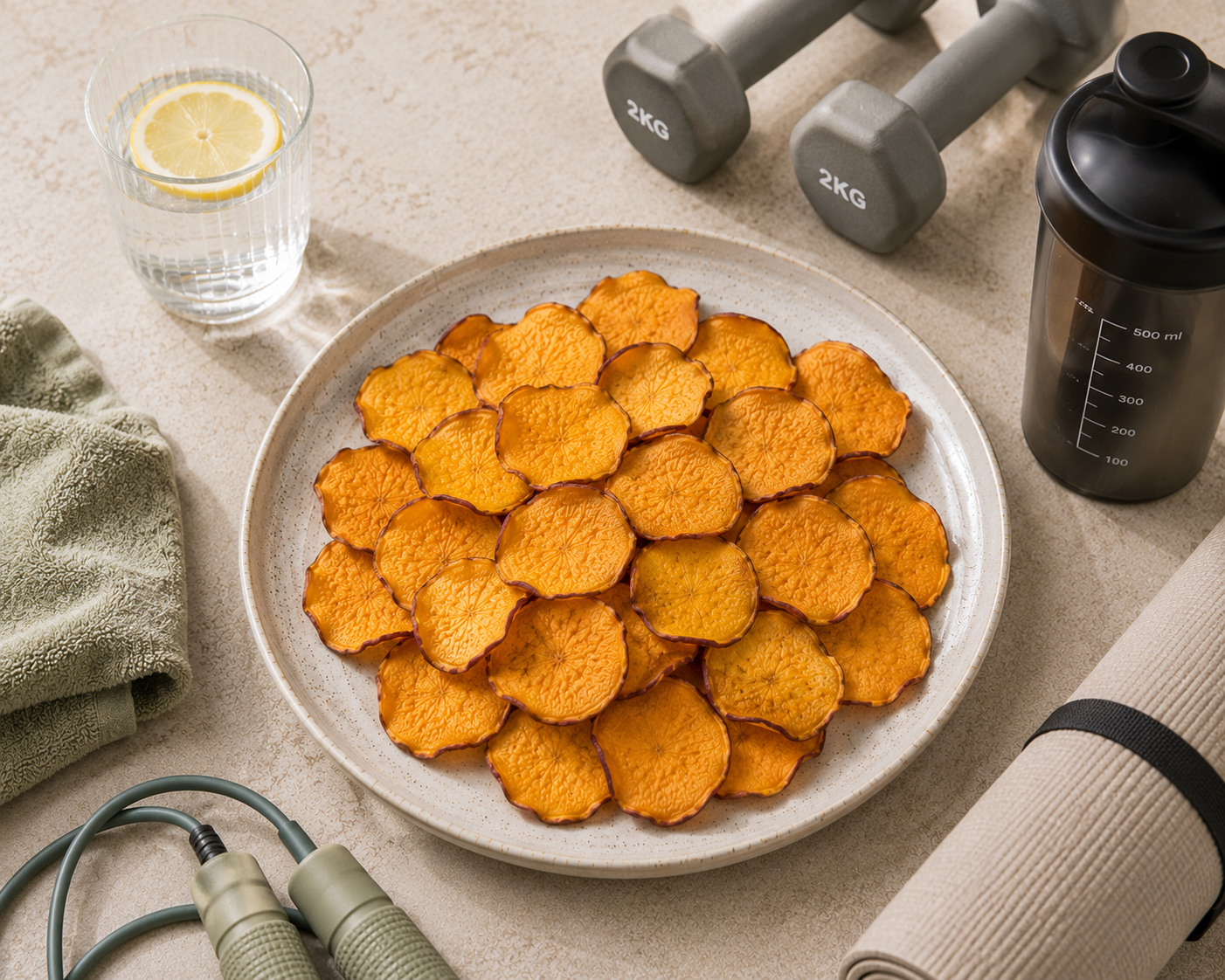 Chip khoai lang nướng lò: Tráng miệng thấp kcal. · gallery 3