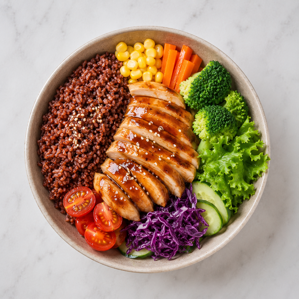 Cơm trắng ức gà sốt teriyaki: Bữa chính 25 phút 55g protein. · gallery 1
