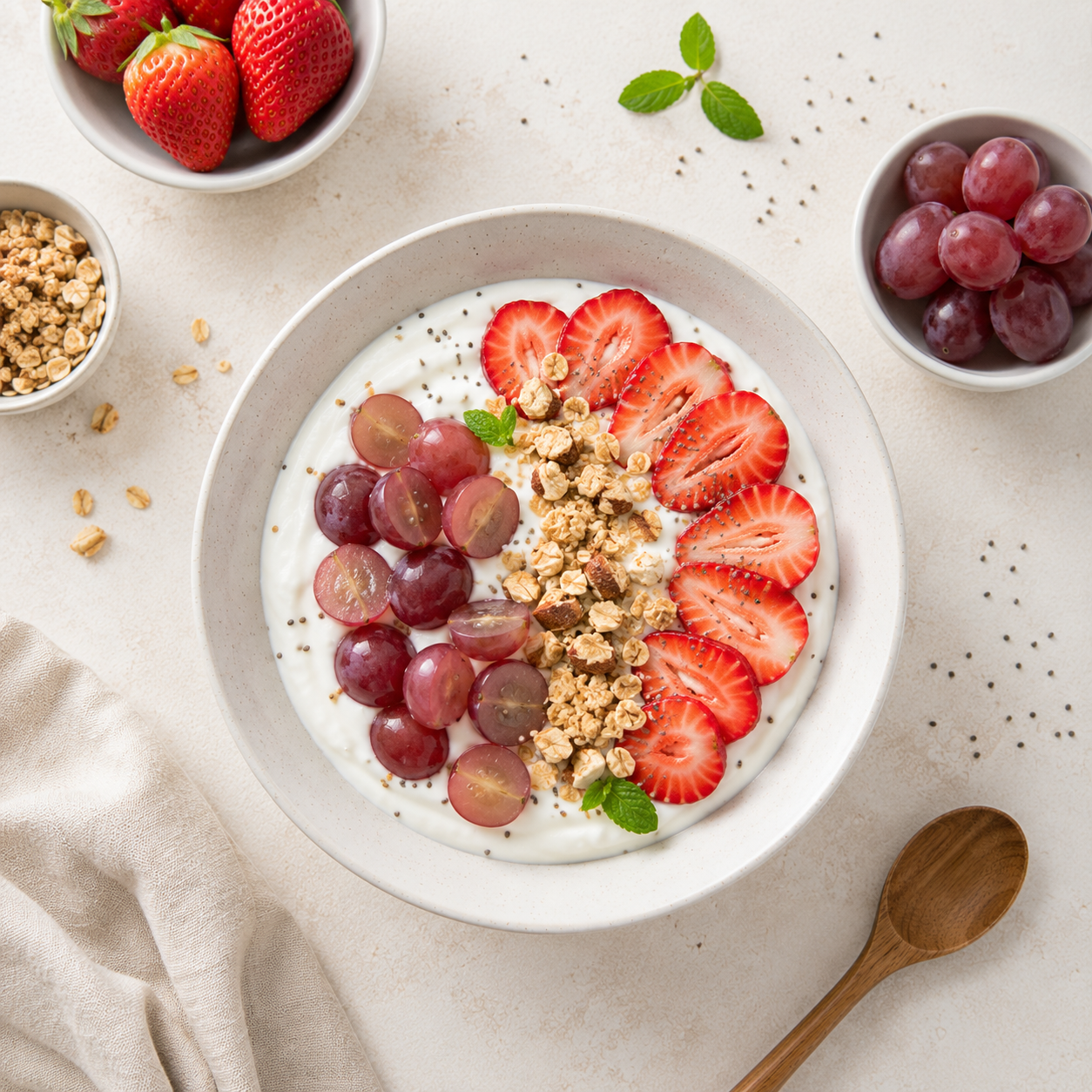 Greek yogurt dâu nho, tráng miệng whole food, 19g protein