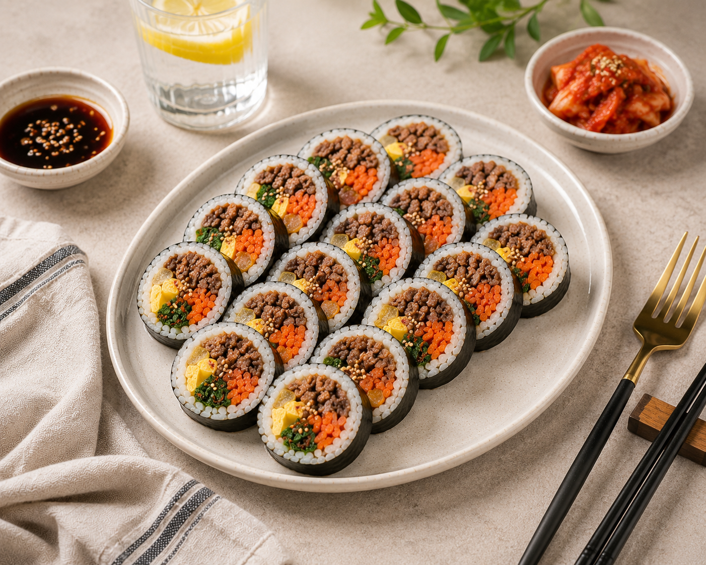 Kimbap bò: Bữa chính 30 phút 39g protein. · gallery 2