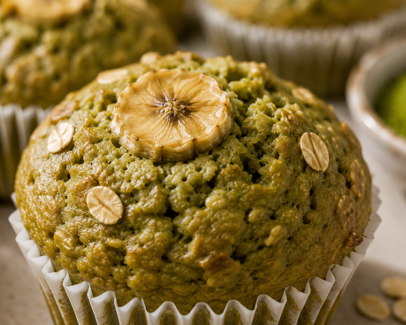 Muffin matcha chuối yến mạch: Bữa sáng 400 kcal. · gallery 3