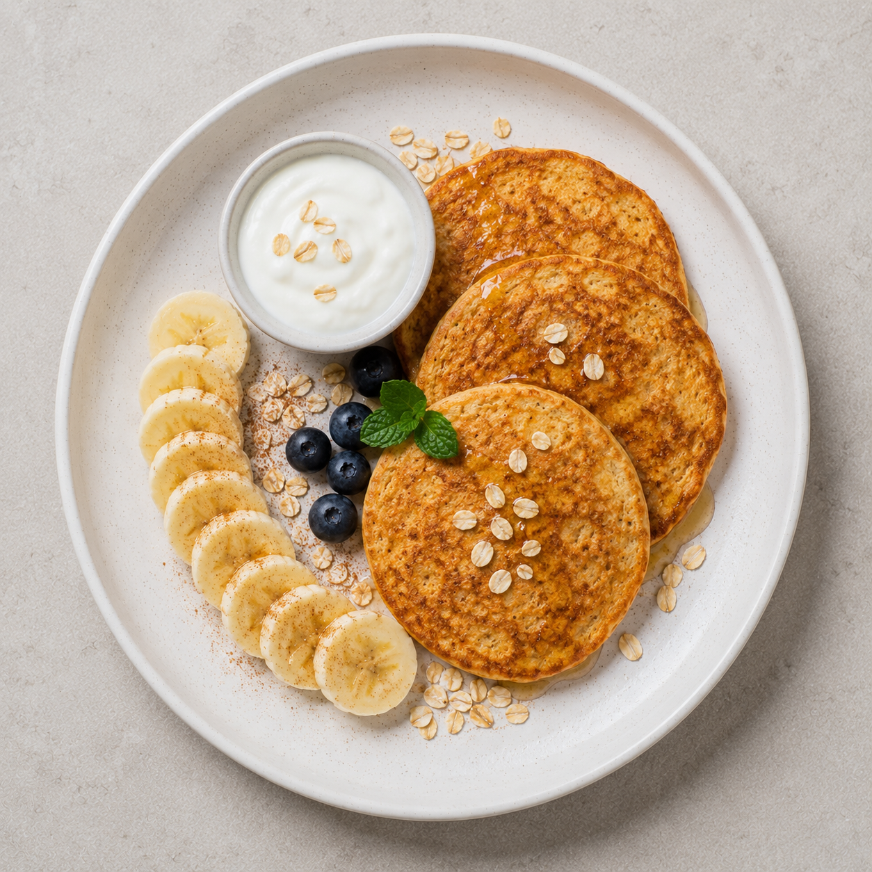 Pancake chuối yến mạch: Bữa sáng 15 phút high protein 498 kcal. · gallery 3