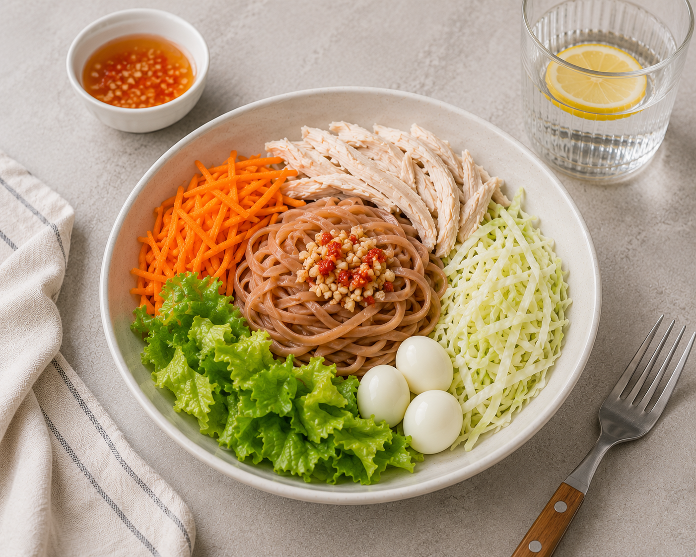 Phở gạo lứt trộn ức gà: Bữa chính 20 phút 54g protein. · gallery 2