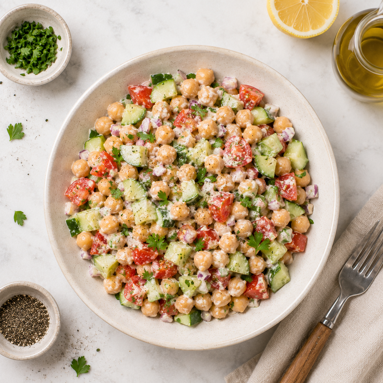 Salad đậu gà trứng luộc sốt chanh mật ong: Salad 15 phút. · gallery 2