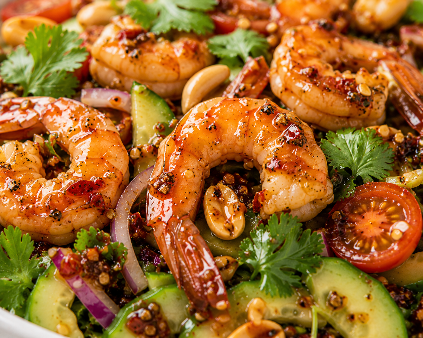 Salad tôm xốt mè rang: Salad 10 phút 236 kcal. · gallery 1