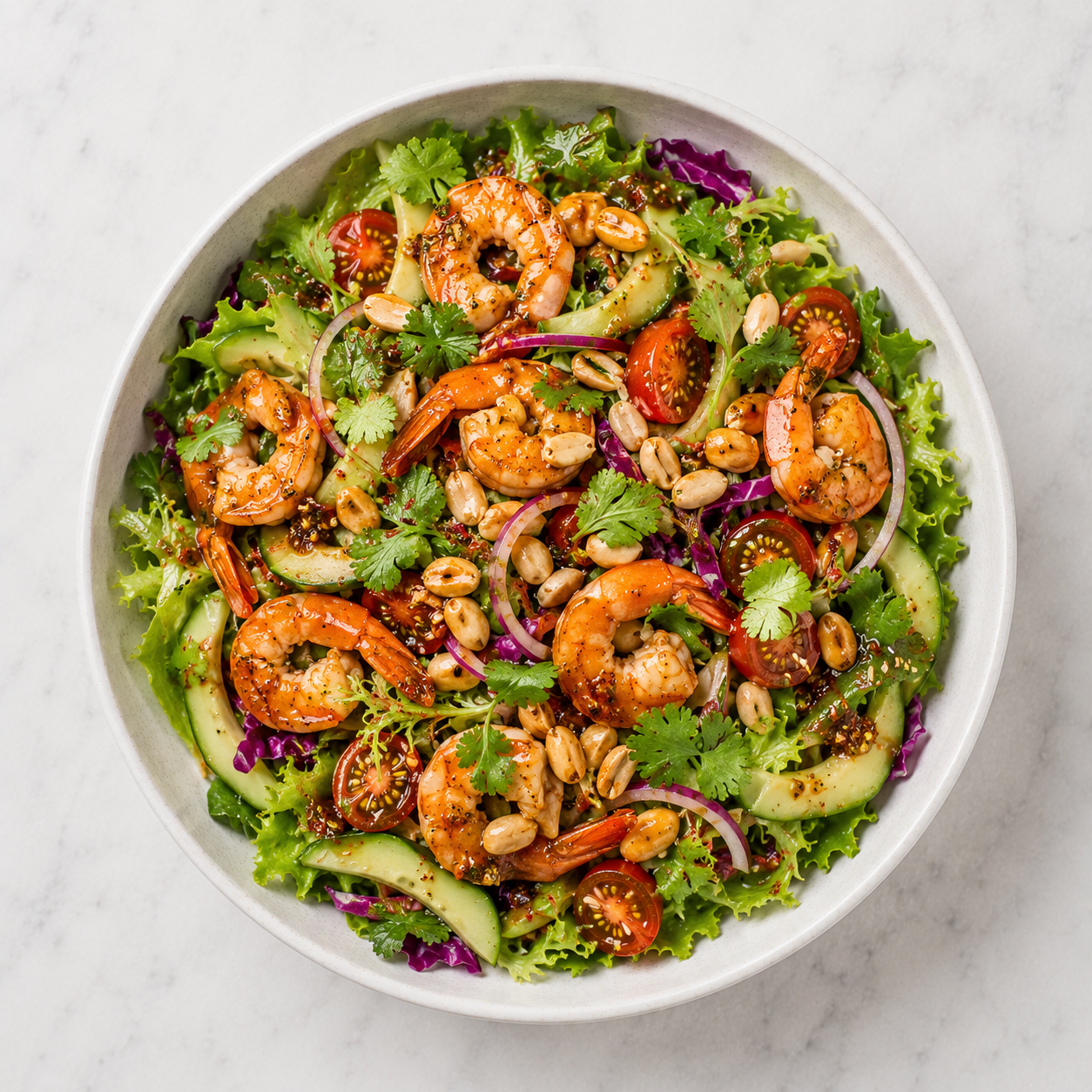 Salad tôm xốt mè rang: Salad 10 phút 236 kcal. · gallery 2