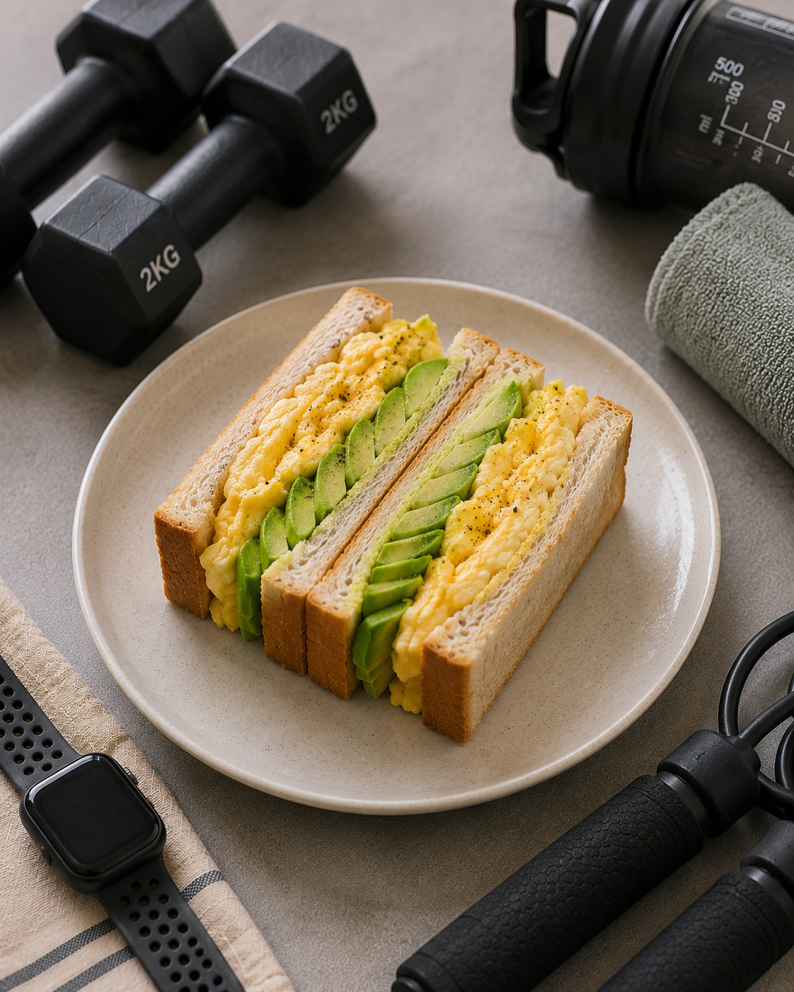 Sandwich bơ trứng, bánh mì nguyên cám: Bữa sáng 10 phút high protein. · gallery 2