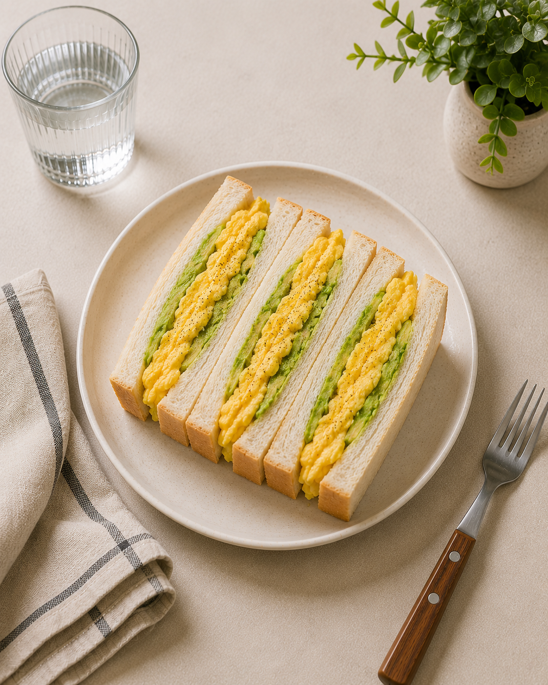 Sandwich bơ trứng bánh mì nguyên cám, bữa sáng high protein