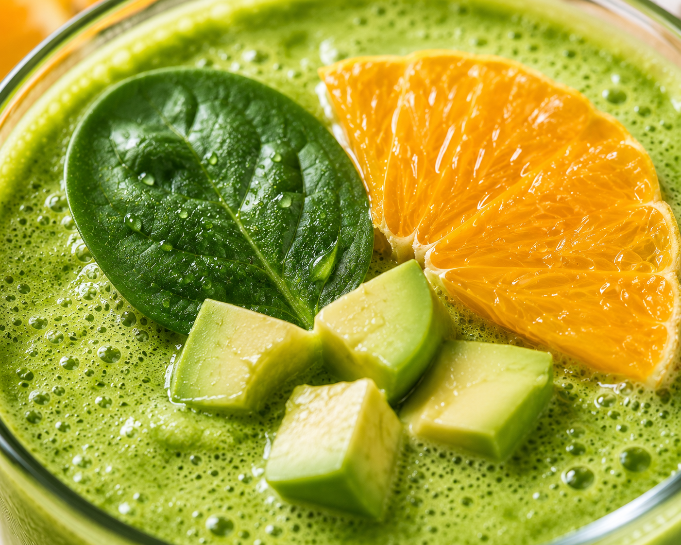 Sinh tố cam bơ rau bina: Smoothie. · gallery 1