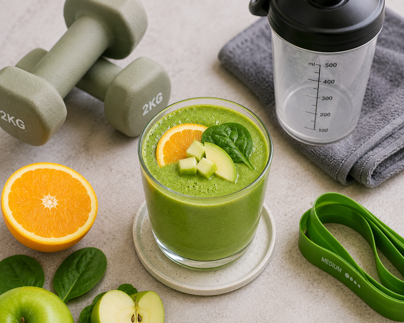 Sinh tố cam bơ rau bina: Smoothie. · gallery 3