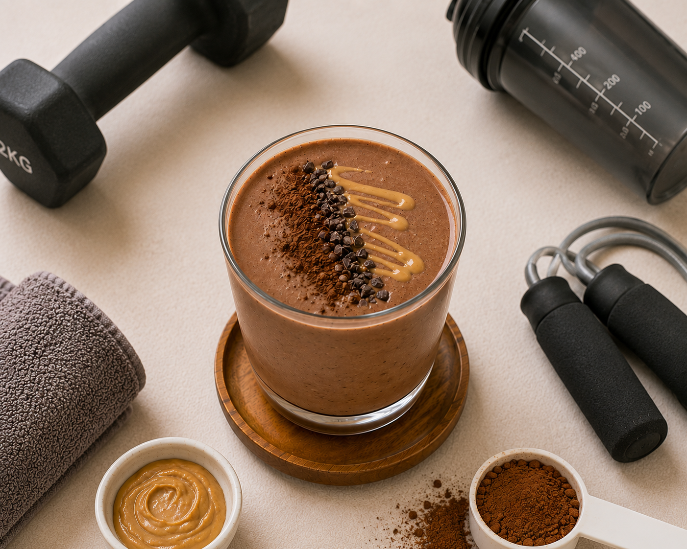 Smoothie cacao hạnh nhân: Smoothie. · gallery 2