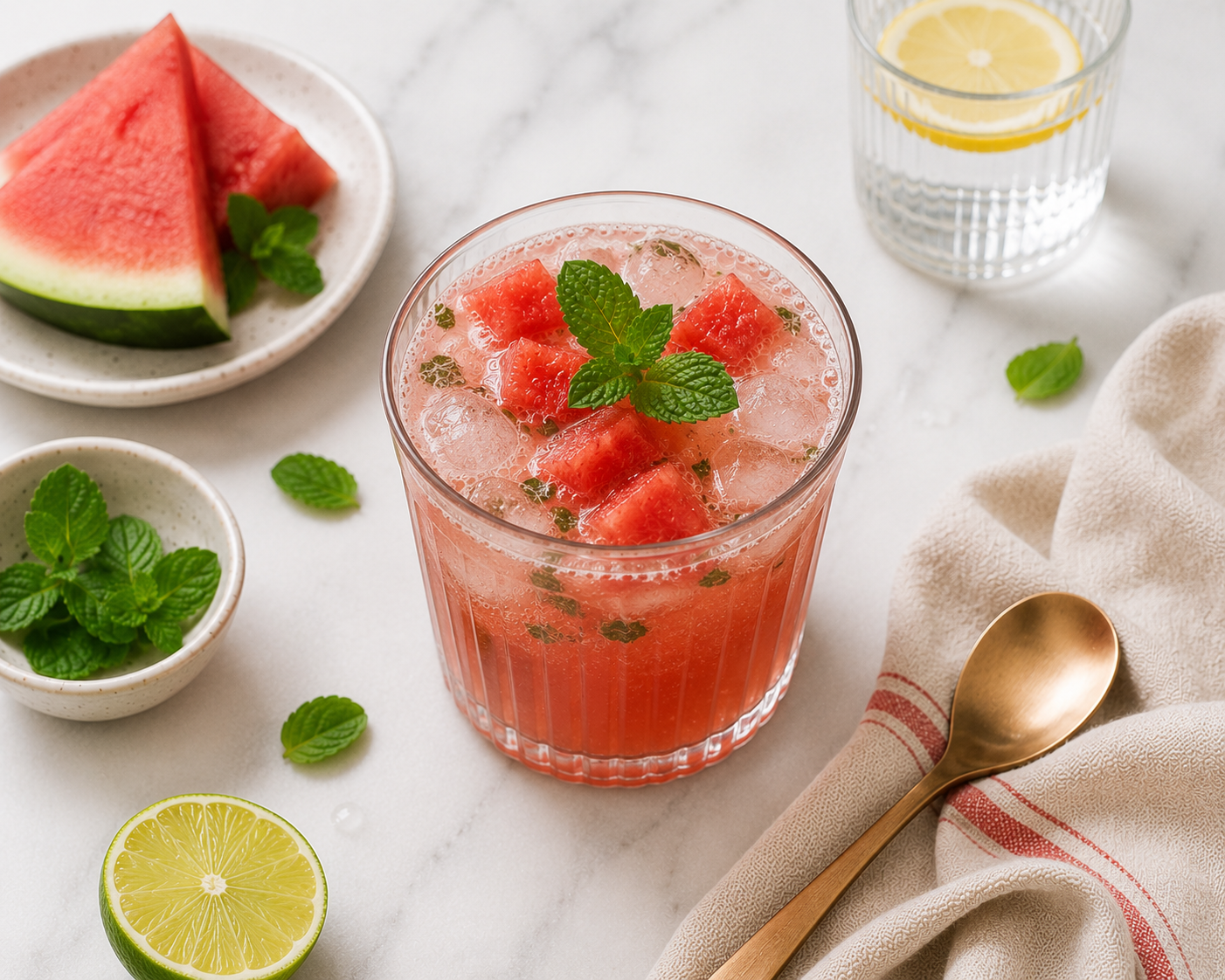 Soda dưa hấu hạt chia, thức uống mát