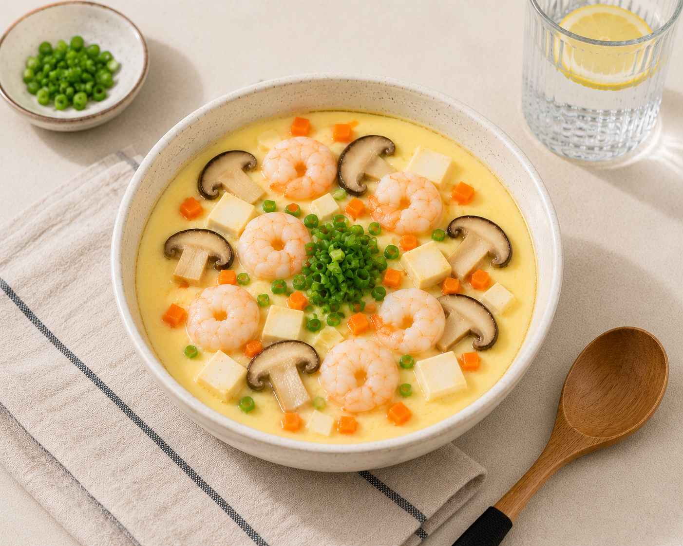 Trứng hấp tôm, nấm, 49g protein